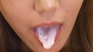 Arika Takarano licks and sucks hard penis