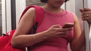 Cute indian on train short skirt