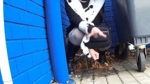 Dirty Bitch Caught Pissing In Street