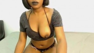 ebony babe shows her breast