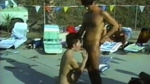 Public pool blowjob