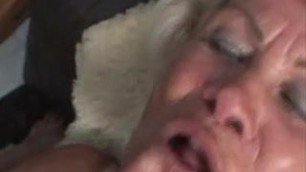 Blonde Old Granny Plays Fingers Spreads Sucks and Fucks